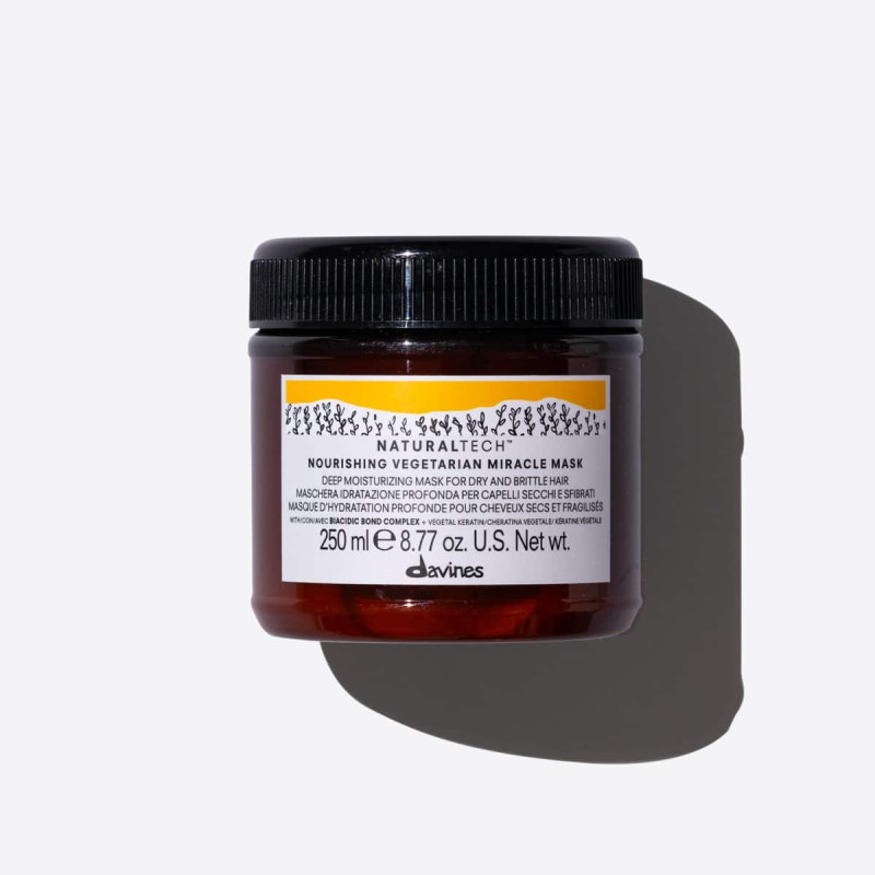 Naturaltech NOURISHING МаскаЖивильна зволожувальна маска Вегетаріанське диво для сухого та ламкого волосся Davines, 250 мл